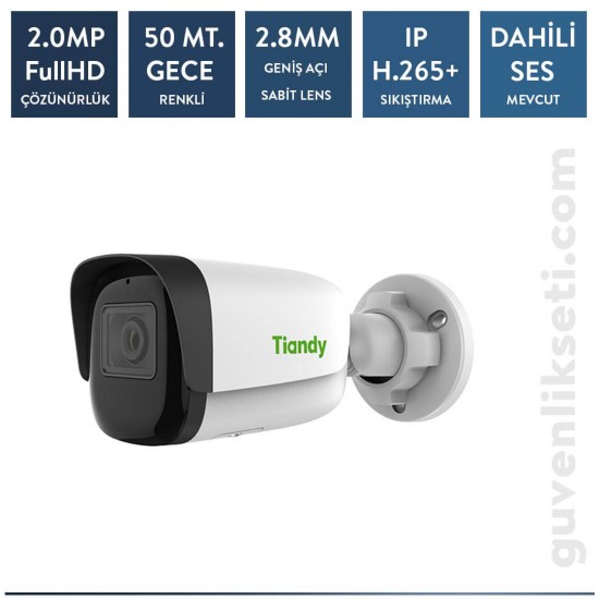 Tiandy TC-C32WP 2 MP SESLİ Süper Starlight IP Bullet Kamera